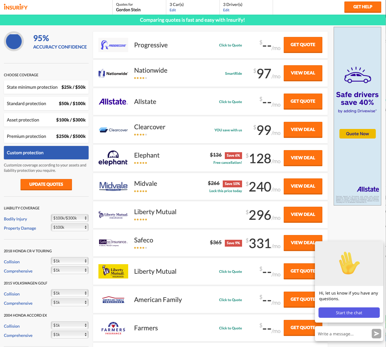 Insurify quotes